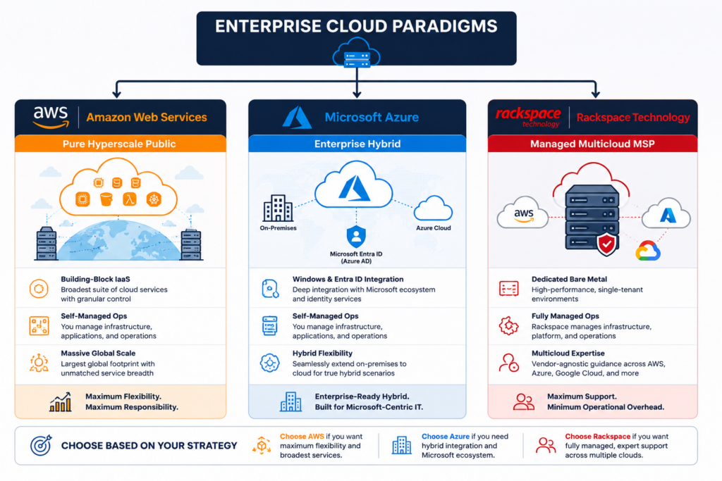 Rackspace vs AWS vs Azure